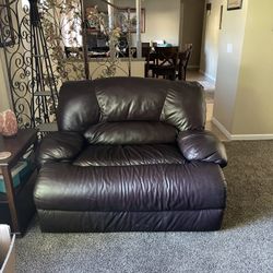 Brown Leather Couch And Chair