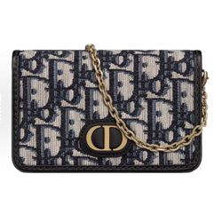 DIOR 30 Montaigne nano metal texture classic old flower full print fabric chain bag one-shoulder cross-body handbag mini(107)86