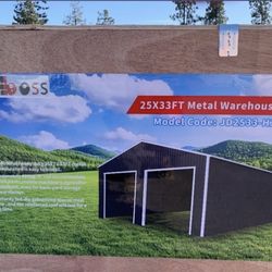 Black 25x33 Metal Garage