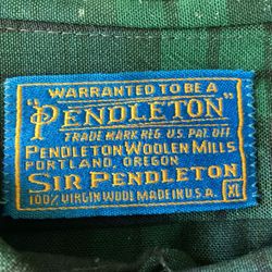 Men’s Pendleton “Sir Pendleton” XL Shirt – 100% Virgin Wool – Made in USA 