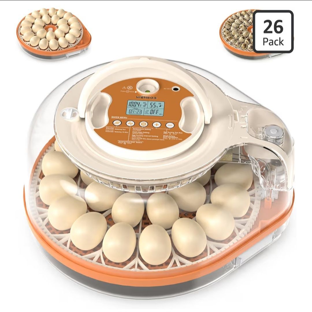 Incubators for Hatching Eggs, 26 Eggs Incubator with Automatic Egg Turning, Temperature & Humidity Control, Auto Water Refill, LED Egg Candler, Hatch