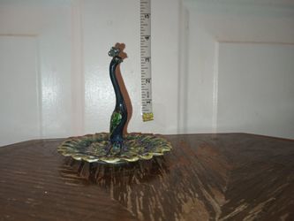 Brass Peacock Jewelry Dish