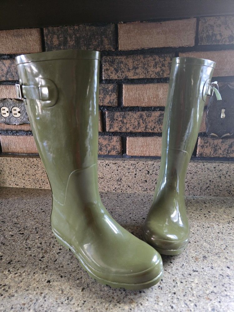 Womens Rubber Boots Size 9 Army Green NOMAD