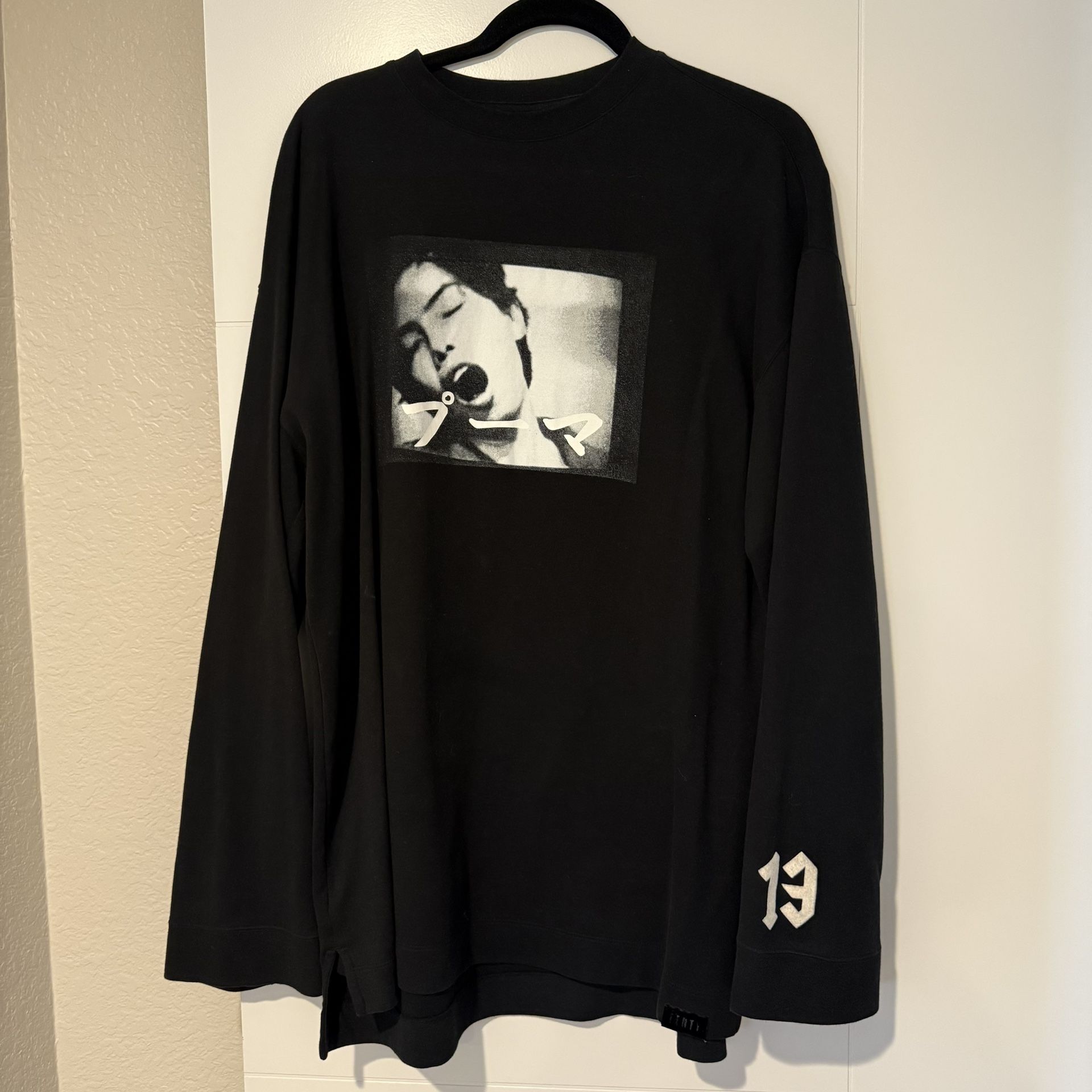Rihanna FENTY x Puma Graphic Black Heavy Long sleeve T-shirt Unisex Size Small
