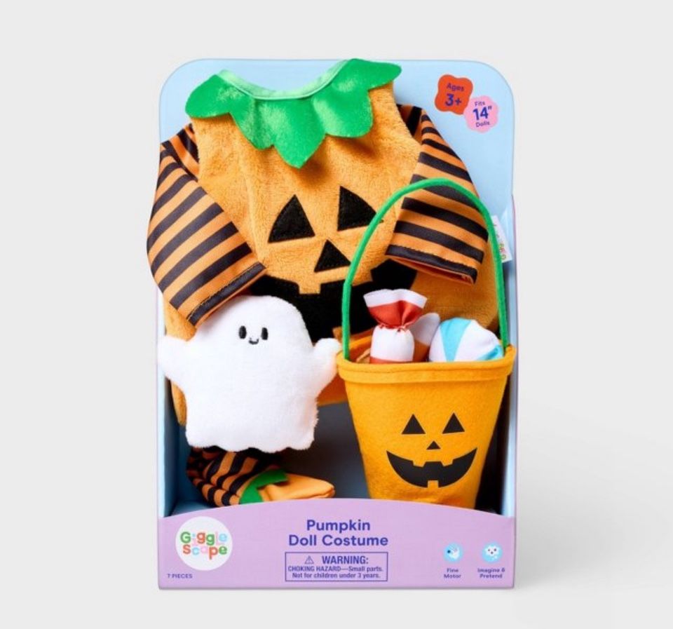 14” BABY DOLL HALLOWEEN PUMPKIN OUTFIT (NEW) 