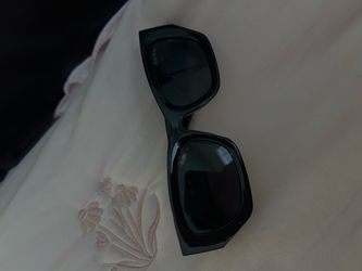 Miu Miu Women’s Rectangle Sunglasses Black Plastic Frame Gray Tinted Logo