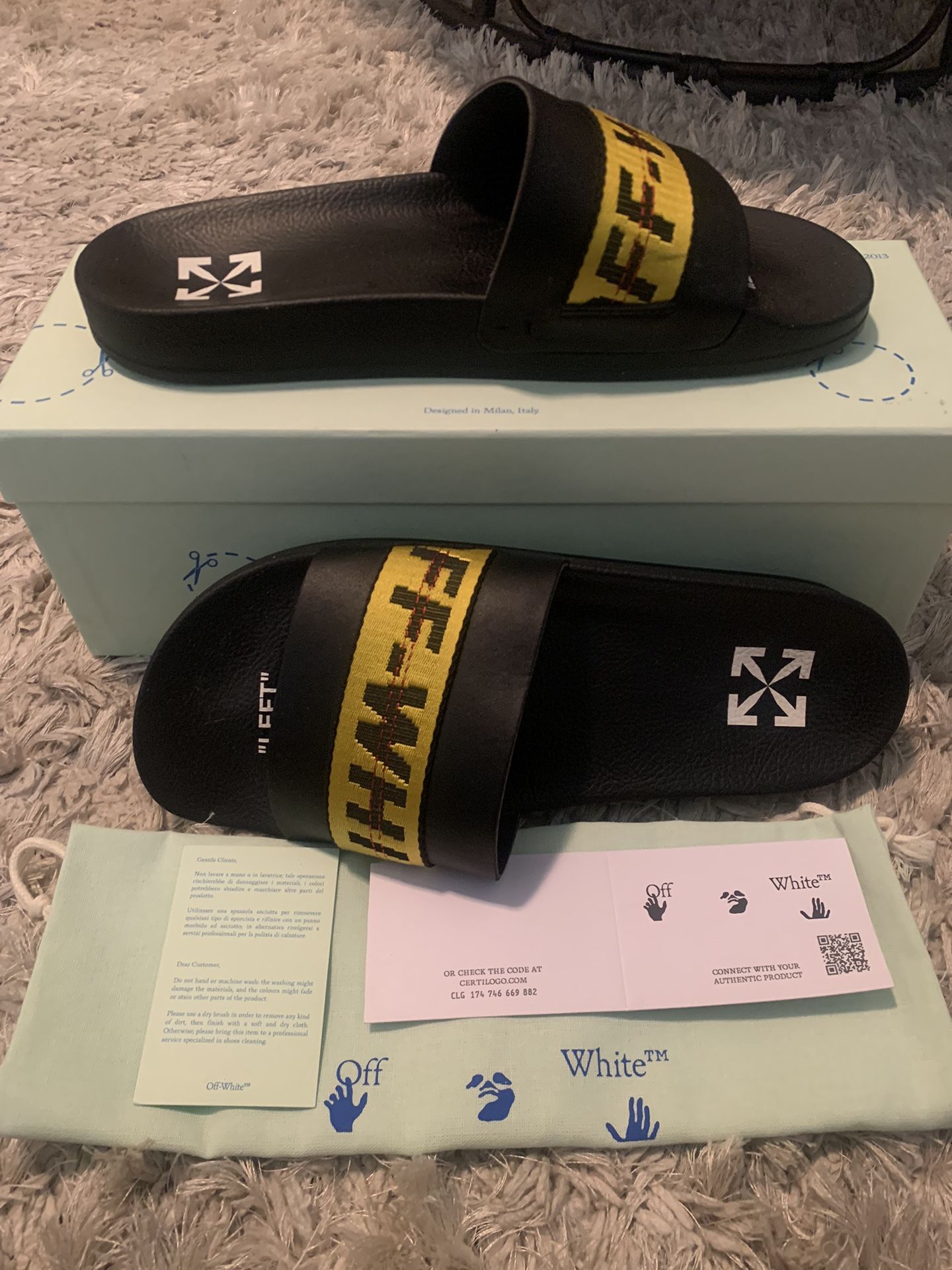 Men's Off white Slides Industrial Belt