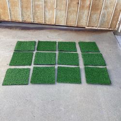 12 Pack Artificial Grass 12x12 Inch Artificial Grass Turf Tile, Professional DIY Grass Mat, Potty Training Rug And Replacement Artificial Grass Turf O