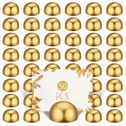 50 Pcs Wedding Table Number Holders Round Table Number Stands - Gold