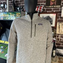 Patagonia Better Sweater  1/4 Zip Pullover Mens L Large Outdoor Light Grey
