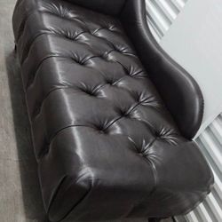 Leather chester chaise sofa