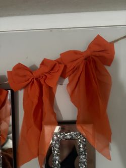 Orange bow garland