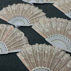 100x Blue sequin Fans w/ gift bag mis 15 Favor Party Favor Spring Summer Beach