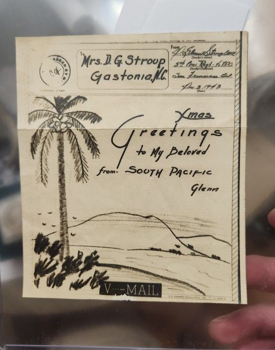 1943 V-Mail Christmas Card from the South Pacific 