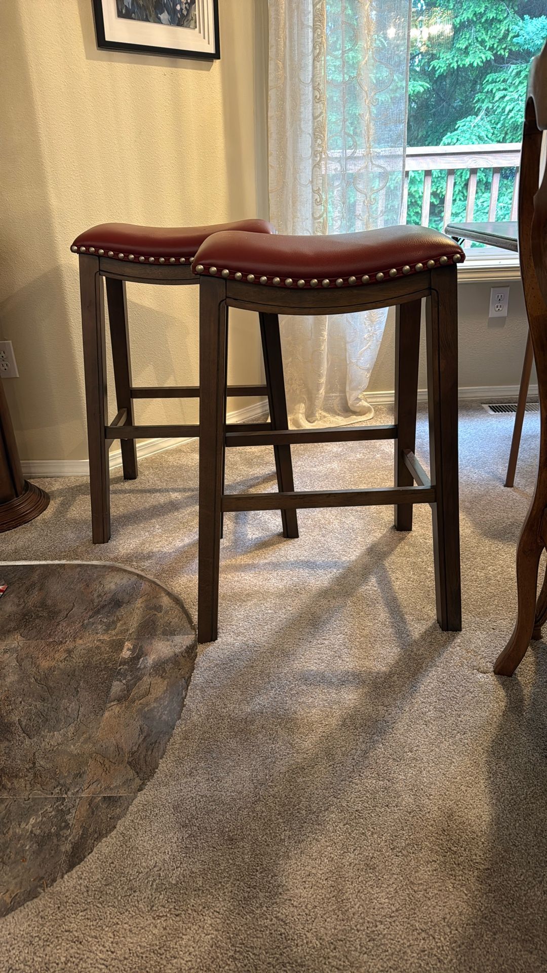 leather top bar chairs
