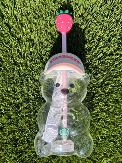 Starbucks Strawberry Bear Glass Tumbler – New (20 units Left)