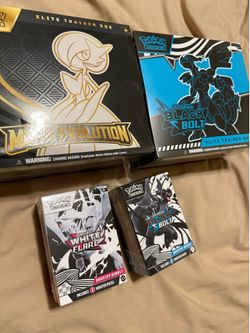 Pokémon ETBs and booster bundles mega evolution black bolt white bolt