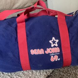 Unisex Red & Blue Weekender Duffel Bag Sean John Collection 69 VS