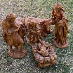 20” To 27” Inch Christmas Scene in Stable Decor Indoor or Outdoor Yard Decor Polyester Figure Set Of 6
