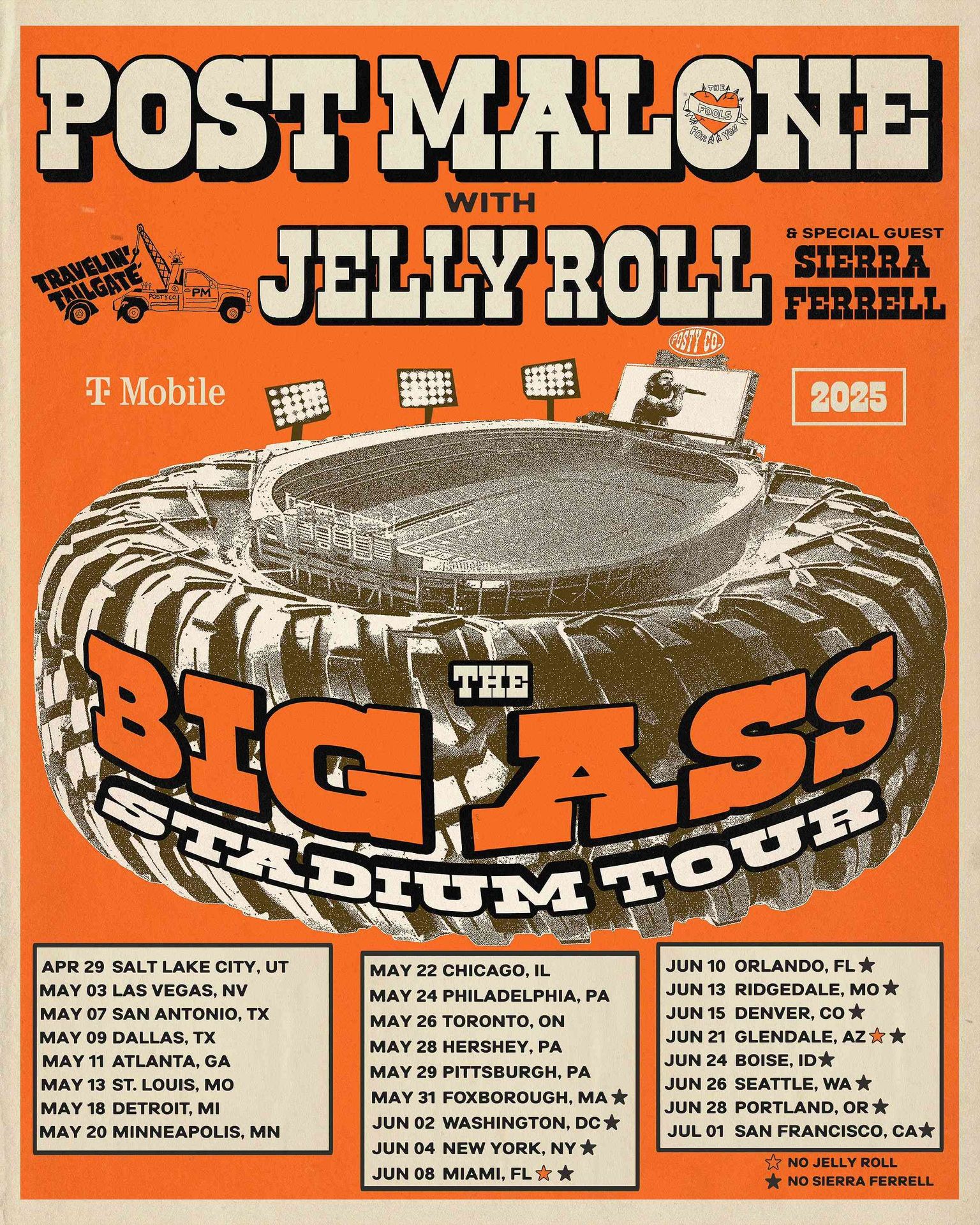 POST MALON/JELLYROLL CONCERT TICKETS
