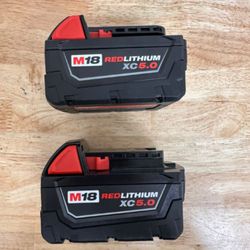 Milwaukee M18 Xc 5.0 Battery Pack Of 2