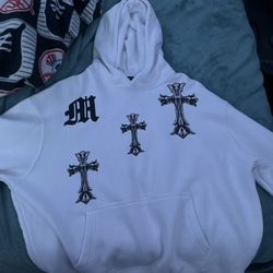 Boohoo Man Black Crosses White Hoodie