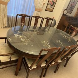 Asian Cherry Wood Dining Table $2,500
