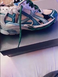 Balenciaga Runner Sneakers White Green Blue Size 37
