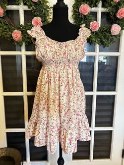 Pink floral dress