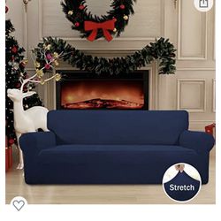 Navy Blue Sofa Couch And Ottoman Cover