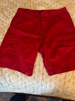 Red Men's Cargo Shorts