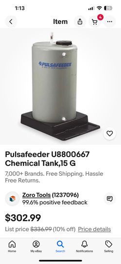 Pulsafeeder U(contact info removed) Chemical Tank 15 Gallon. Brand New