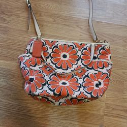 Floral Scarf Coach Tote