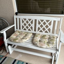 Wood Glider, Rocker, White Good Condition