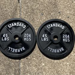 Olympic 2” 45lb x2 weight plates for Barbell bar weights plate 45 lb lbs 45lb 90lbs Total Weightlifting 