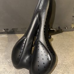 Bike Saddle Seat w/ Seatpost Gel Comfort Black