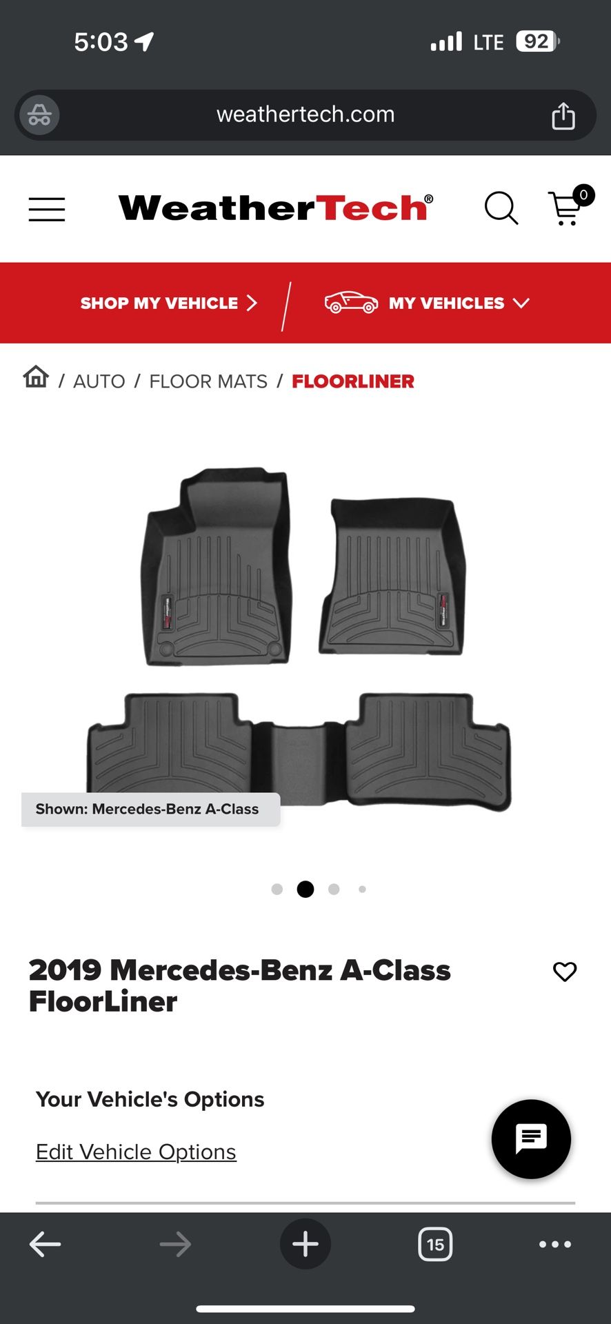 Weather Tech laser cut 2019 Mercedes-Benz A Class floorliners precise fit (Front + Back). Durable quality. Driver liner has clip-in lock feature prev