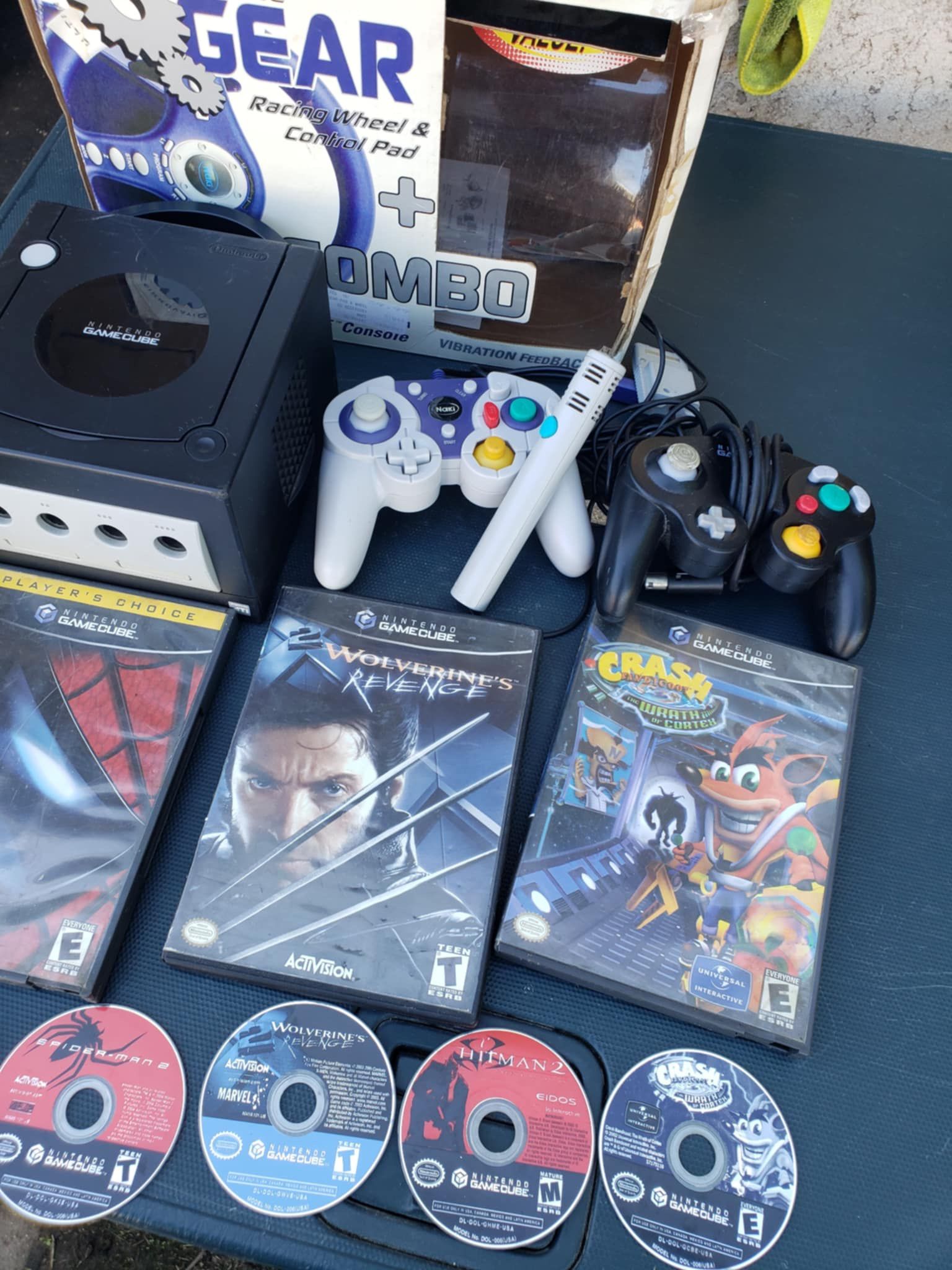 Nintendo GameCube with 5 Adult Kids Games. 2 Controllers. 1 Mic. 1 Racing Kitt game cube Console. $300! Lowest I accept Cash & trade. Free Delivery in