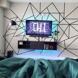 IKEA BESTÅ Floating TV Stand – Black-Brown w/ Doors (70”) 