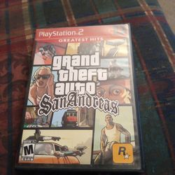 Grand Theft Auto San Andreas Greatest Hits PS2 Case, Manual And Map Only No Game
