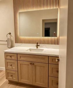 54-inch solid wood OAK color with 6 drawers