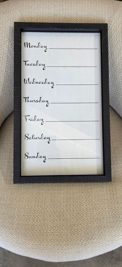 Week planner frame