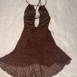 Brown Lace Dress 
