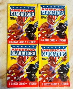 Vintage Sealed Wax Pack Card Lot 1991 Topps American Gladiators Rare Collectible