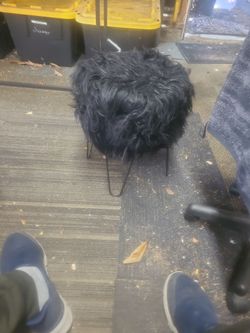 Black fuzzy stool