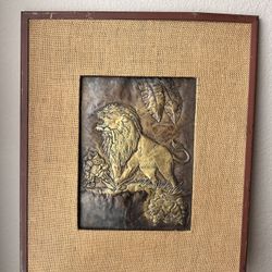 MCM Lion Copper/Brass Relief Artwork
