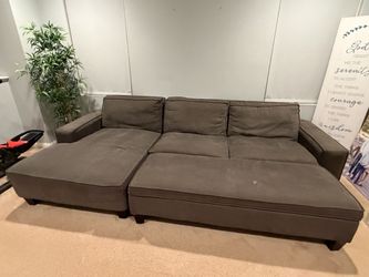 Gray Sectional Sofa + Ottoman – $400 OBO