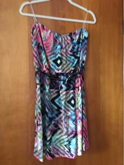 Strapless colorful dress