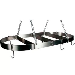 Calphalon 36" Stainless Steel Oval Pot Rack. 5.63'' H X 19.5'' W X 14'' D MSRP $190. Our price $98 + sales tax 