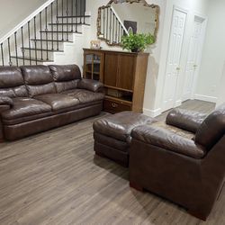Brown Leather couches 